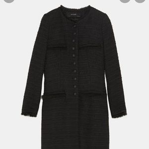 NWT Zara long tweed coat